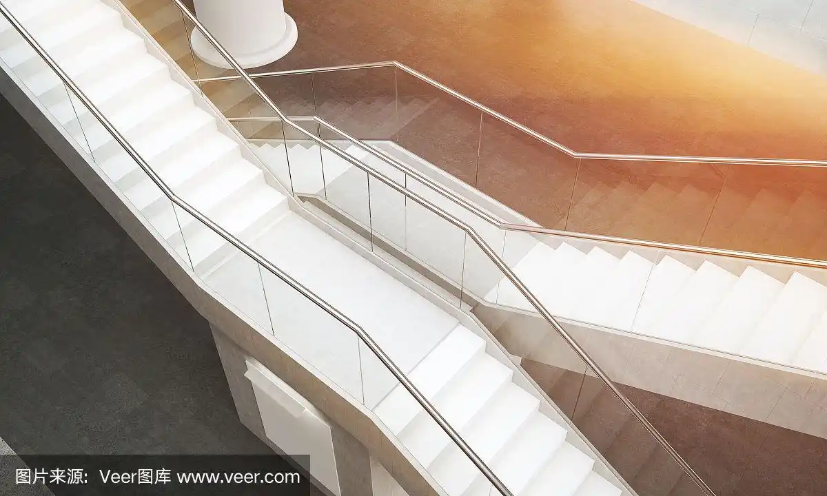 两个楼梯的俯视图