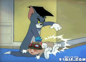 猫和老鼠汤姆猫提莫打屁股gif动图_动态图_表情包下载_soogif