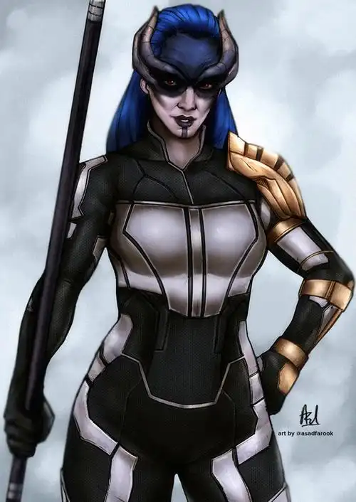 8张漫威反派暗夜比邻星的写真照,忠心且残暴的女汉子