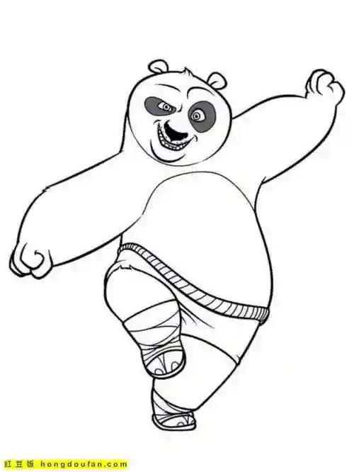 7张功夫熊猫盖世五侠卡通涂色图片免费下载