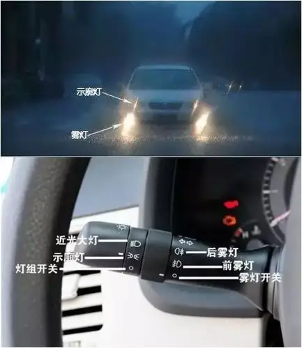 雨天行车一定要开示廓灯,示廓灯并非是让你看清楚路面,而是让别人在