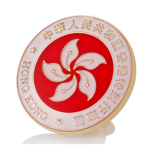 香港回归周年纪念徽章行政区区旗旗帜紫荆花胸针纪念品金属胸章