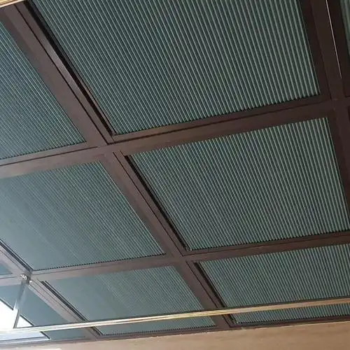阳光房遮阳顶帘电动蜂巢帘手动全遮光遮阳棚顶玻璃房防晒布蜂窝帘阳光