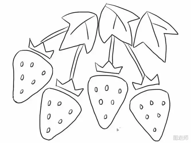 草莓叶子简笔画 草莓叶子简笔画图片