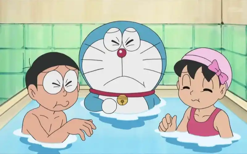 哆啦a梦:大雄和静香同缸共浴,挨打也值了,蓝胖子是不是多余了?