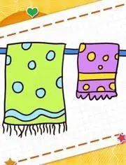 毛巾简笔画教程画毛巾简笔画第6种画法积木时光简笔