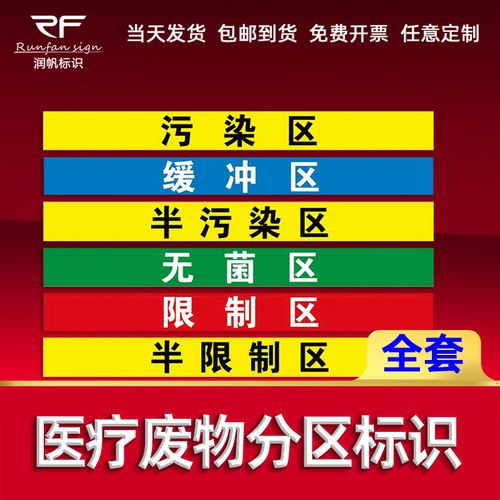医院手术室地标一米线地贴限制区非污染区小心地滑分区标识清洁区缓冲