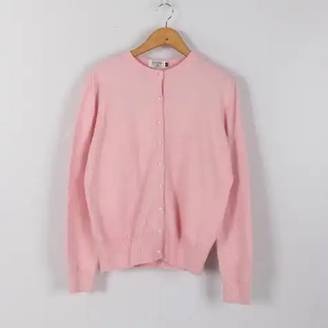 m码粉色chanel/香奈儿开衫百搭针织衫短款纯色淑女外套