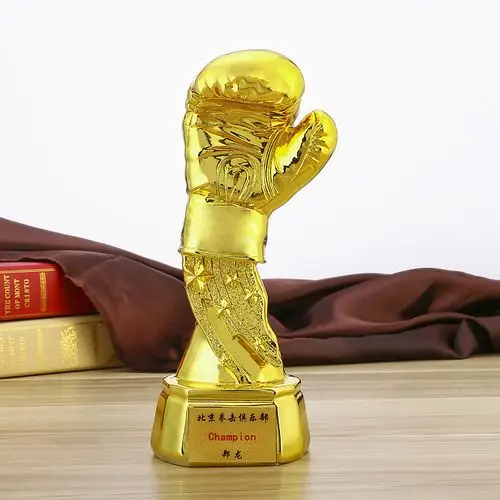 树脂镀金搏击拳击奖杯定制运动格斗散打摔跤比赛颁奖奖杯工艺礼品