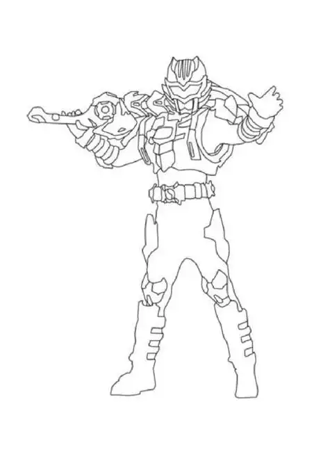 铠甲勇士在打仗简笔画