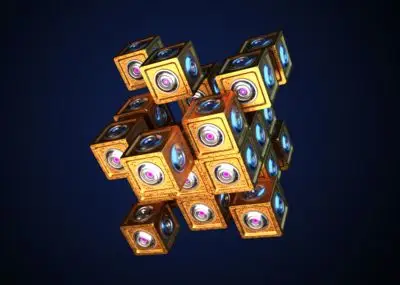 魔方 科幻能量块 能量盒 火种源 水晶 方块 电源 神秘箱子