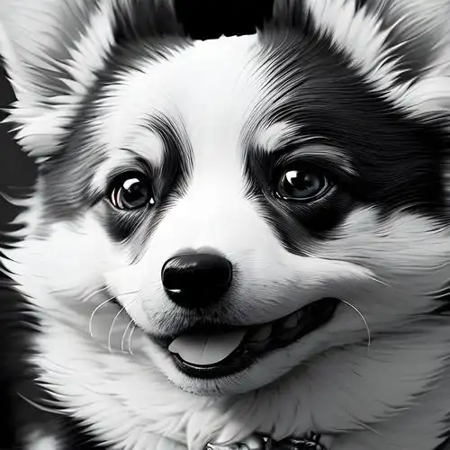 狗的头像黑白柯基