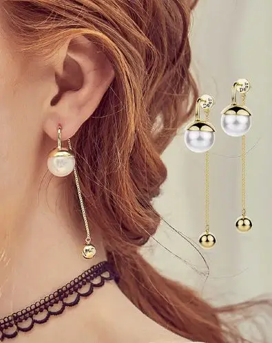 静风格一款多戴长款珍珠耳环耳饰时尚耳线时尚耳钉女流苏耳环