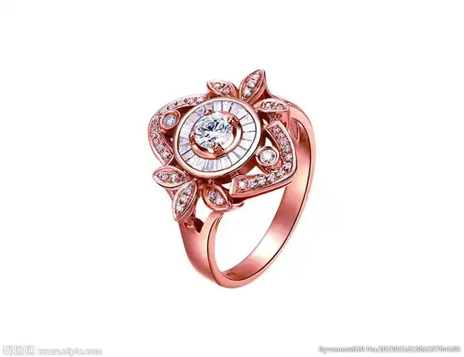 钻石18k玫瑰金戒指设计图__广告设计_广告设计_设计图库_昵图网nipic.