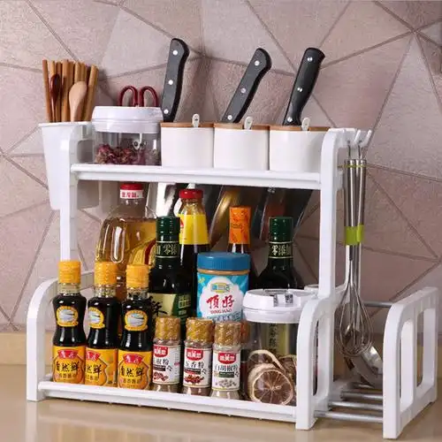 双层厨房置物架壁挂颜色随机