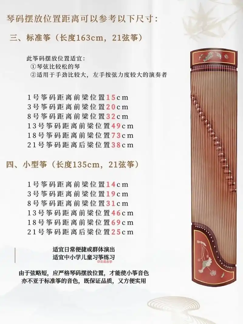 【古筝知识61筝码摆放位置】 同学们,收图啦,不会摆筝码的同学,可