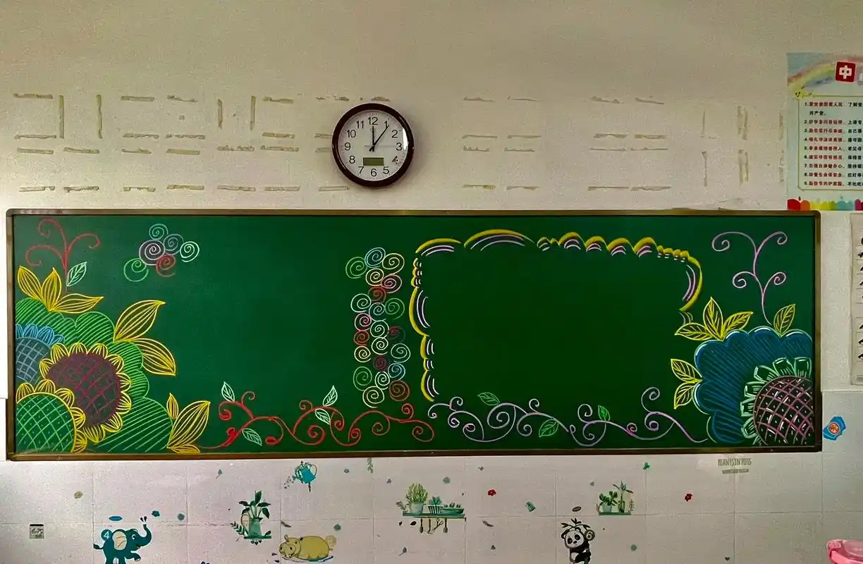 黑板报通用模板.#黑板报粉笔画 #粉笔画 #简笔画 #图文伙 - 抖音