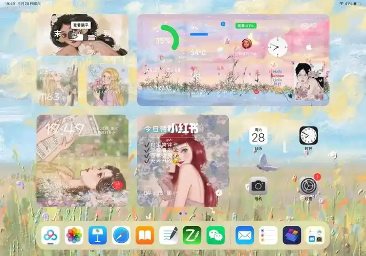 ipad桌面小组件61油画公主