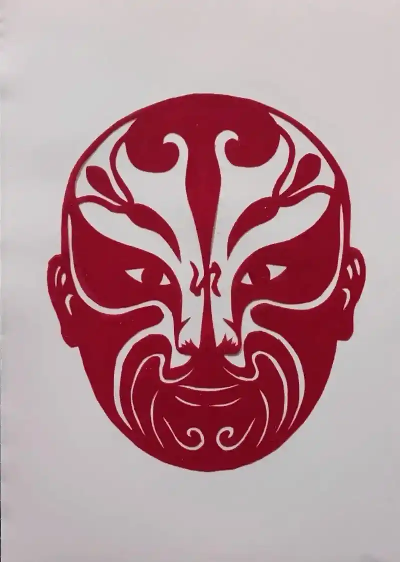 我的手工作品 #手工剪纸 #弘扬和传承民俗文化 京剧脸谱 - 抖音