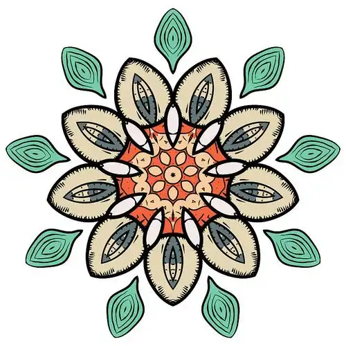 观赏圆形花卉图案图片下载