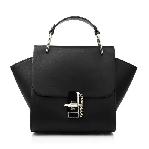 belle百丽箱包黑色缩纹人造革饺子包11249cx5