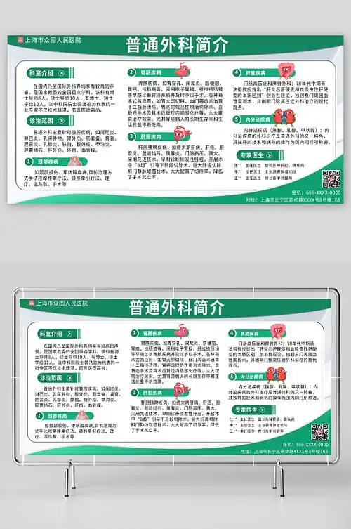 绿色医院普通外科科室介绍展板