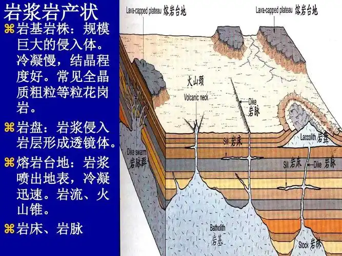 3 igneous rockppt 岩浆岩产状   岩基岩株:规模 巨大的侵入体.