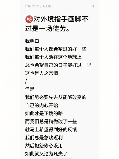 92对外境指手画脚不过是一场徒劳