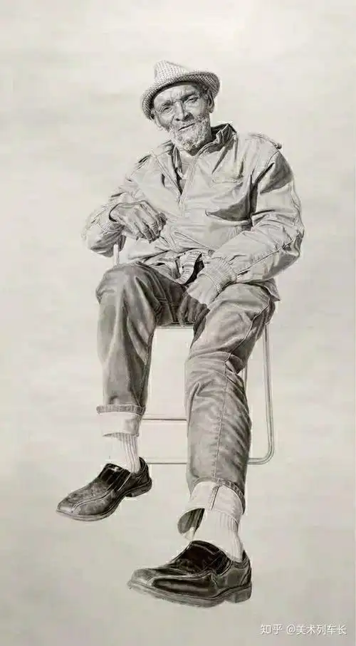 素描欣赏全身像超写实素描