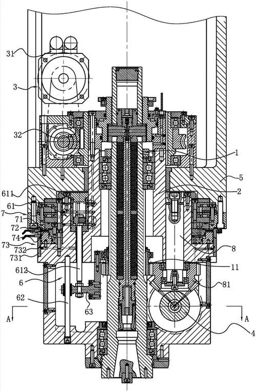 面体数控铣床或五面体加工中心的自动分度铣头一般只有一根主轴,其立