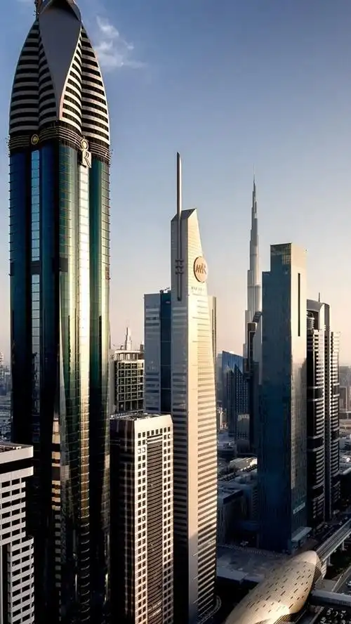 阿联酋,迪拜,城市,道路,摩天大楼