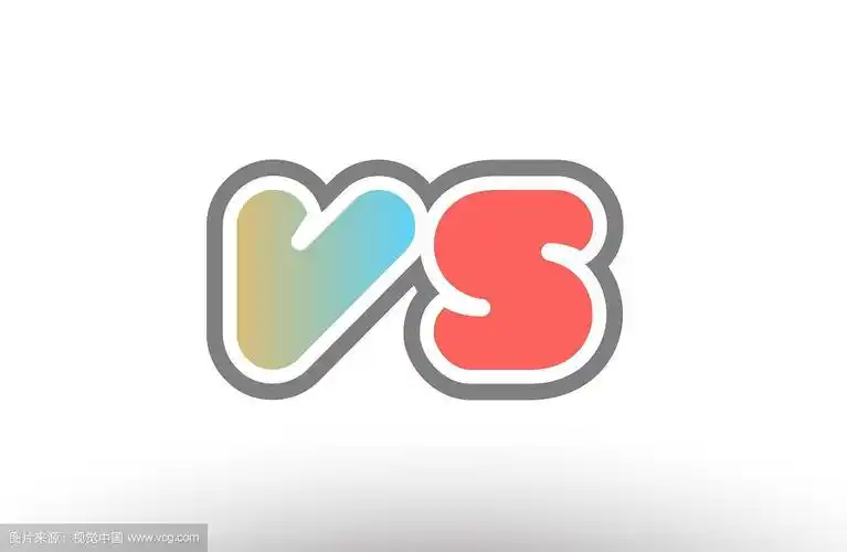 橙色粉蓝色字母vs vs标志