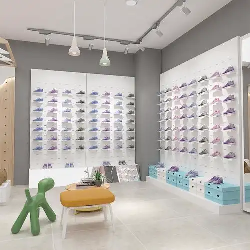 童鞋鞋店鞋架展示架靠墙鞋子陈列落地式多层金属鞋货架