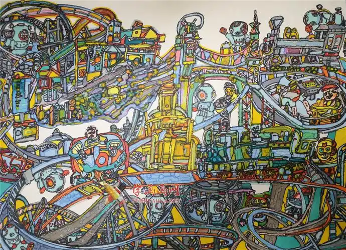 一等奖小学生ai科幻画ai智能空中城市乐园赏析