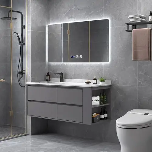 岩板轻奢智能浴室柜组合现代简约卫生间洗漱台洗脸盆洗手盆柜定制