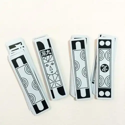 老牌纸牌麻将将牌老年人长条小鱼鱼牌花牌柳叶纸麻将