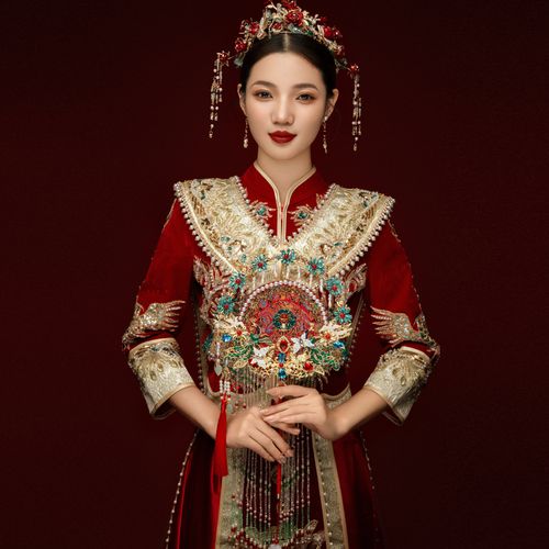 秀禾服2023年新款中式新娘结婚敬酒服拖尾婚服龙凤褂喜服凤冠霞帔