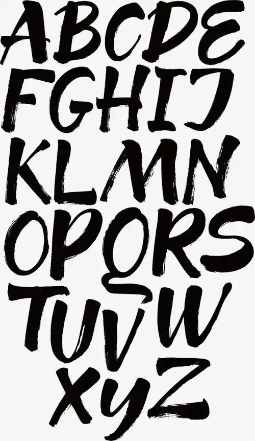 矢量手绘英文字母-艺术字png免抠素材-社稷网艺术字免抠元素素材下载