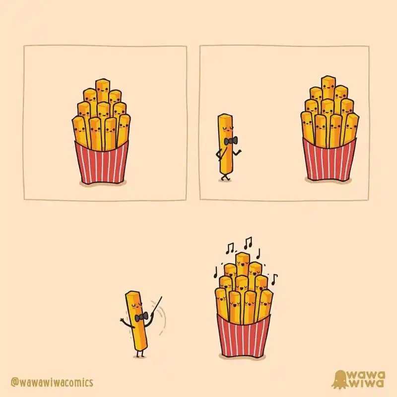 疯狂星期四,吃汉堡92薯条93.#疯狂星期四 #原创漫画 # - 抖音