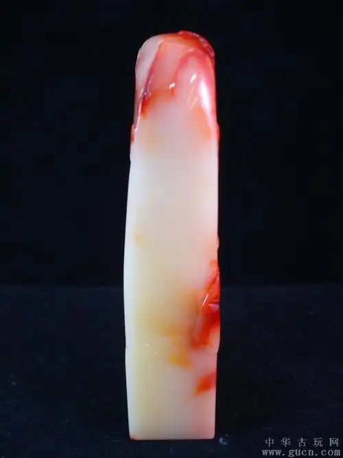 寿山石红花冻芙蓉石『富贵图』印章摆件把件原石篆刻礼品印章6785号