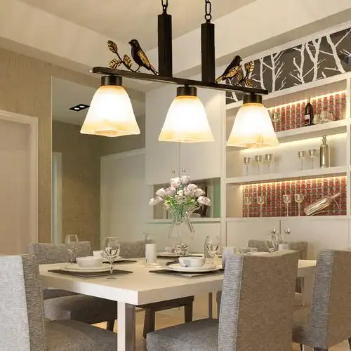 美式简约欧式餐厅吊灯简欧餐吊灯北欧地中海饭厅餐桌歺厅灯具餐灯