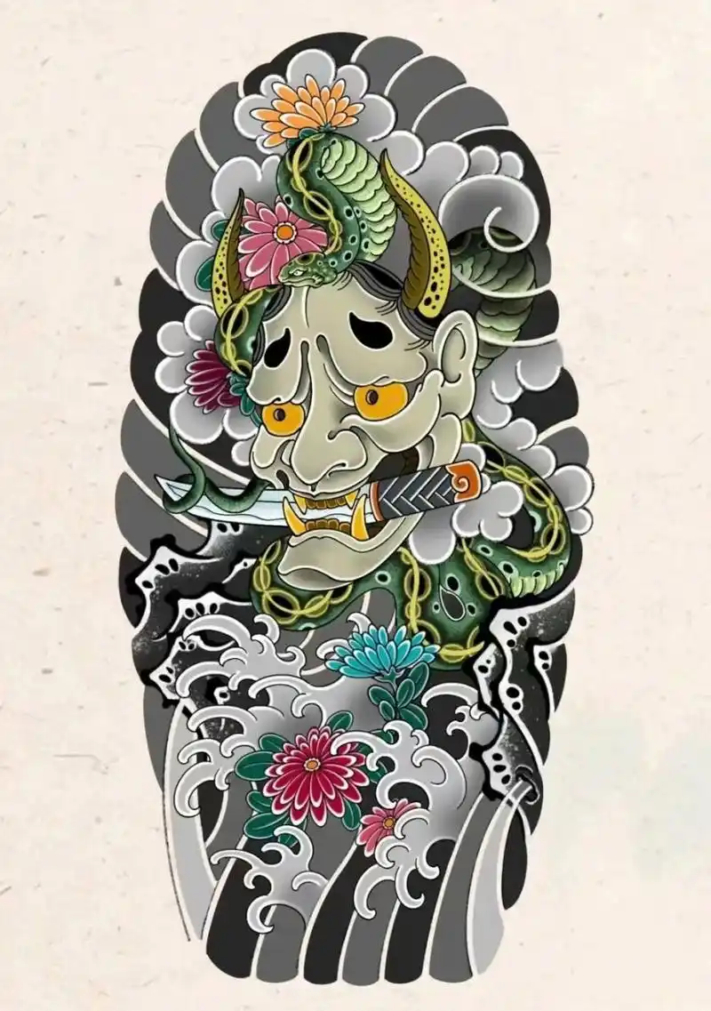 老传统花腿纹身手稿  可设计