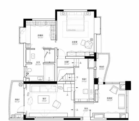148m现代简约小错层,栖息悠闲居家感