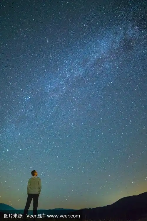 看,夜晚,星星,天空,男人