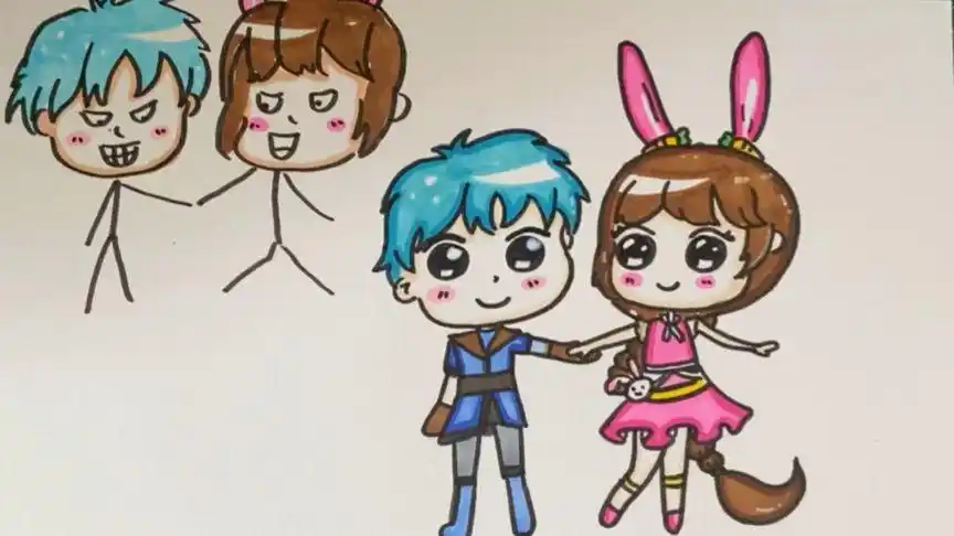 简笔画-唐三小舞 弟弟和我pk画唐三小舞你们觉的谁更厉害呢?