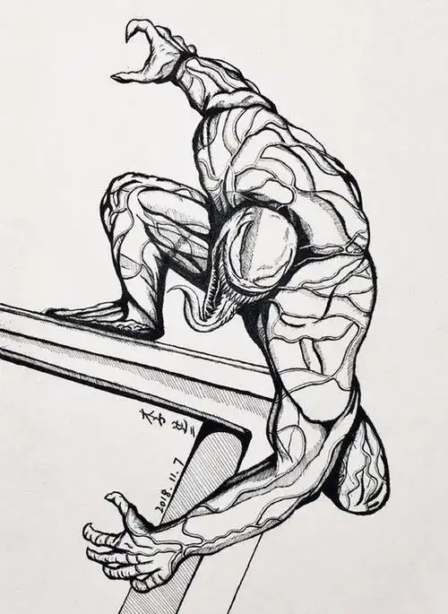 简笔画毒液 简笔画毒液怎么画