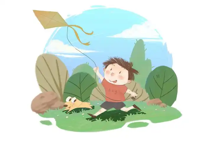 儿童插画——《放风筝》