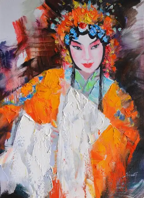   刘卉 作品名称 京剧-01 作品分类 油画 售价 议价