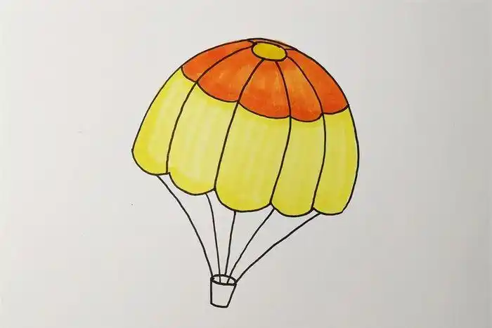 降落伞简笔画公主