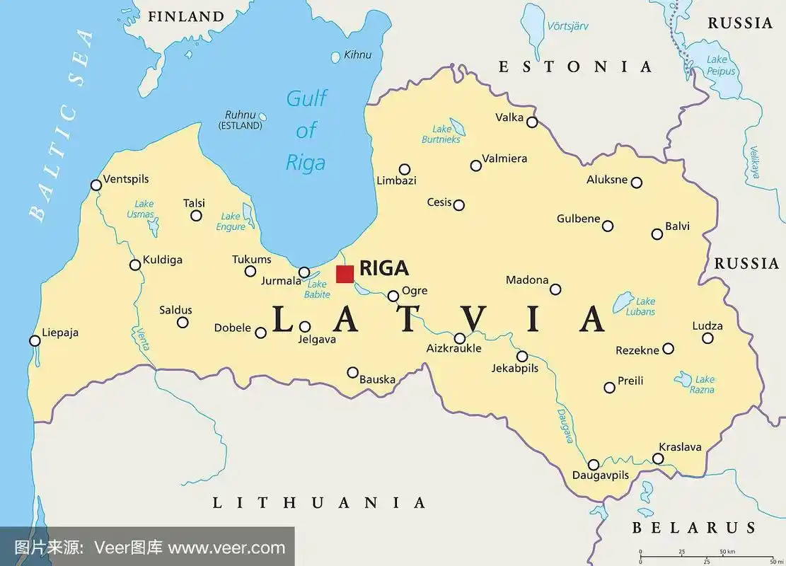 拉脱维亚政治地图